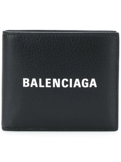Balenciaga Black Logo Everyday Wallet