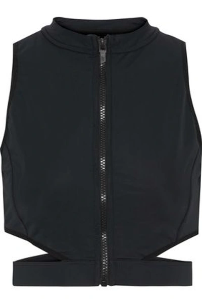 Cushnie Et Ochs Mesh-paneled Cutout Stretch Top In Black