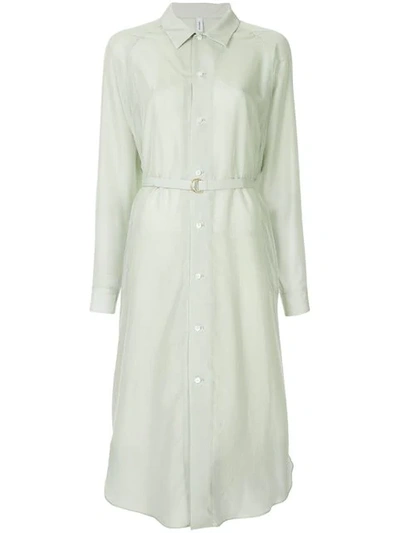 08sircus Belted-waist Midi Shirtdress In Green