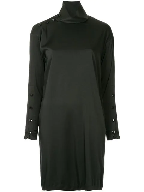 08sircus High Neck Shirt Dress Black