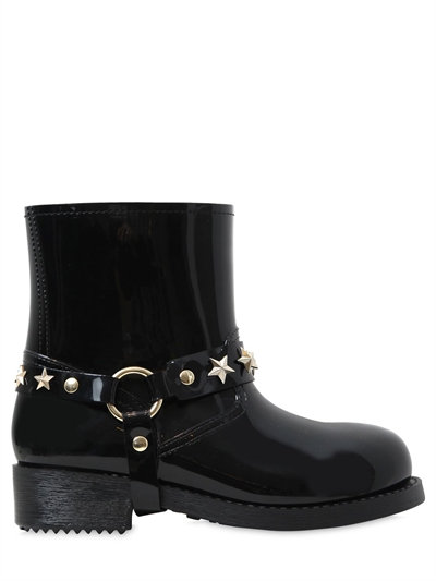 Red Valentino 40mm Star Studded Rubber Boots, Black | ModeSens
