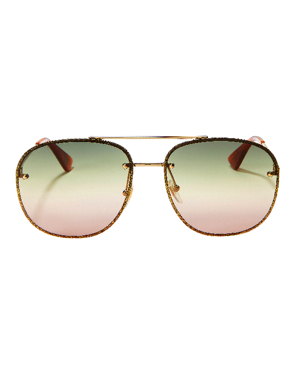 gucci glitter aviator sunglasses