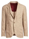 Brunello Cucinelli Wool & Cashmere Blazer In Tan
