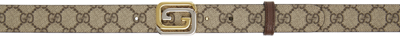 Gucci Beige & Brown Reversible Interlocking G Belt In 8358 Be.ebony/n.acer