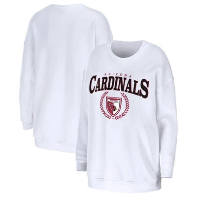 Wear By Erin Andrews White Arizona Cardinals Oversized Pullover Sweatshirt
