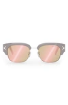 Dior Diamond Of The Maison 55mm Browline Sunglasses In Beige/ Other / Brown Mirror