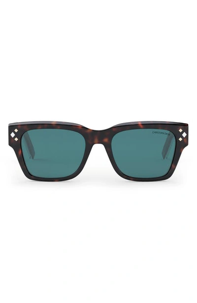Dior In 54mm Square Sunglasses In Havana/ Other / Blue