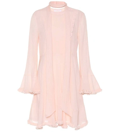 Chloé Cotton And Silk Dress In Pink