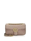 Gucci Small Gg Marmont Matelassé Leather Chain Shoulder Bag In Soft Rose