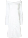Monographie Off-shoulder Shirt Dress In White