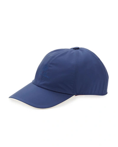 Loro Piana Wind Logo-embroidered Baseball Hat In Dark Blue