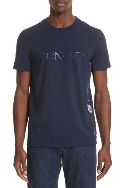 Moncler Maglia Print T-shirt In Navy