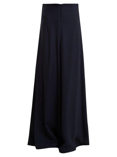 A.w.a.k.e. High-rise Wide-leg Trousers In Navy