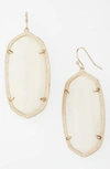 Kendra Scott Danielle - Large Oval Statement Earrings In White Mother Of Pearl/ Gold