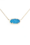 Kendra Scott Elisa Pendant Necklace In Cobalt Drusy/ Gold