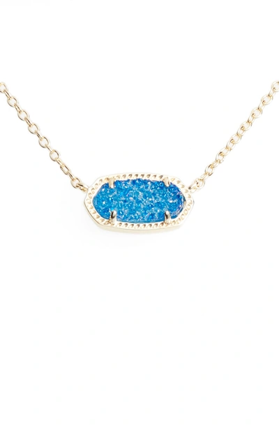 Kendra Scott Elisa Pendant Necklace In Cobalt Drusy/ Gold