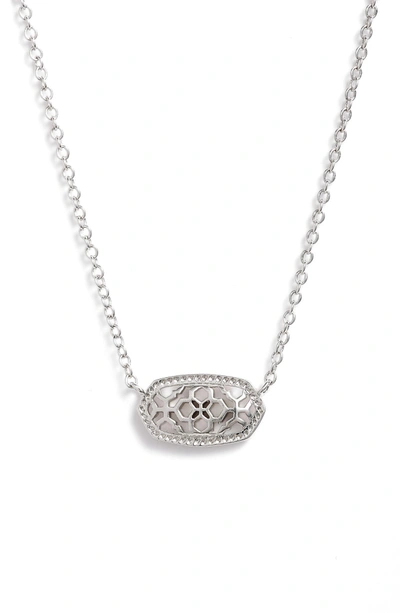 Kendra Scott Elisa Pendant Necklace In Periwinkle Cats Eye/ Silver