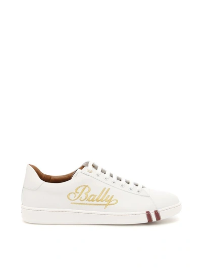 Bally Winston Leather Sneakers In White