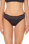 Bleu Rod Beattie Bleu By Rod Beattie Smocked Hipster Bikini Bottoms In Black