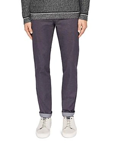 Ted Baker Hollden Slim Fit Textured Chinos In Charcoal