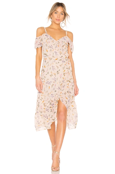 Rebecca Minkoff Jessica Ruffled Floral-print Midi Wrap Dress In Cream Multi