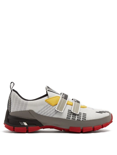 Prada Low-top Knit Trainers In White Multi