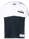 Diadora Lc23 Color Block Twill Polo Shirt In White