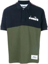 Diadora Lc23 Color Block Twill Polo Shirt In Blue/green