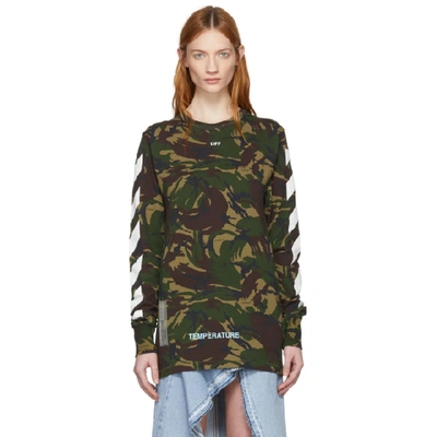 Off-white Green Camouflage Diagonal T-shirt