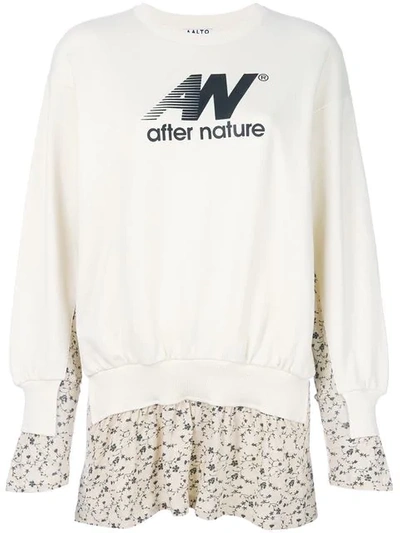 Aalto Layered Floral Sweatshirt In White