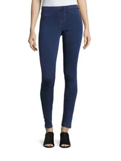 Hue High Waist Winter Denim Leggings In Blue