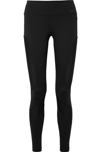 Nike Power Mesh-paneled Dri-fit Stretch Leggings