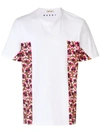 Marni White & Red Color Block T-shirt In White/red