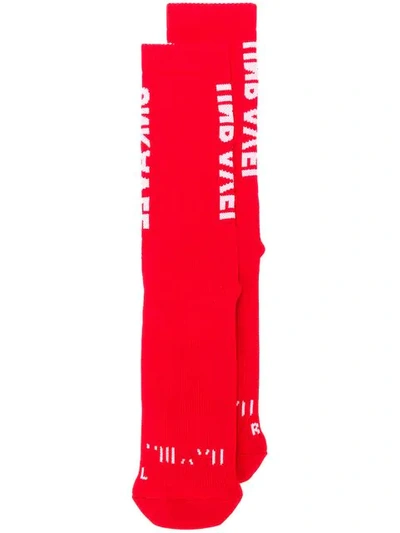 Ben Taverniti Unravel Project Logo Pattern Socks In Red