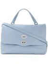 Zanellato Foldover Top Shoulder Bag In Blue