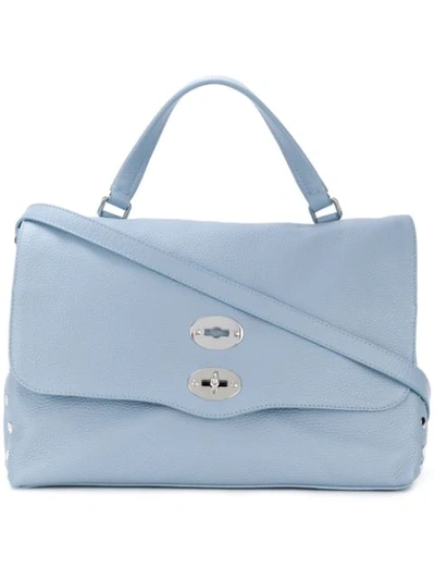 Zanellato Foldover Top Shoulder Bag In Blue