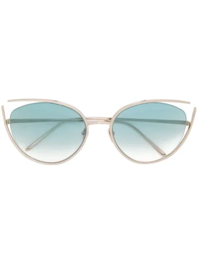 Linda Farrow Fontaine Sunglasses In Metallic