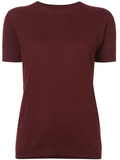 Alexandra Golovanoff Short Sleeve Knit Top In Red