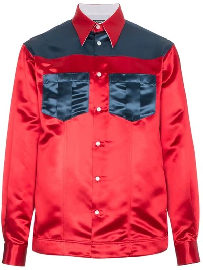 Calvin Klein 205w39nyc Uniform Two Tone Satin Shirt In Red