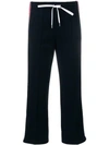 Miu Miu Cropped Track Trousers In Blue