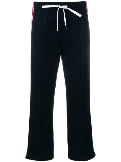 Miu Miu Cropped Track Trousers In Blue