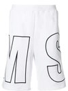 Msgm Logo Print Track Shorts In White