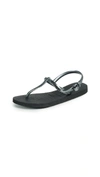 Havaianas Freedom T Strap Sandals In Black