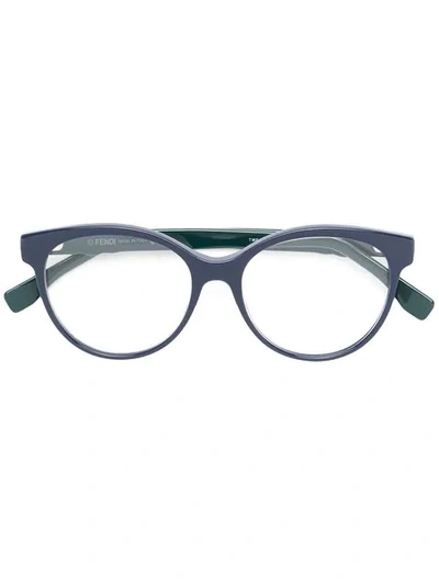 Fendi Round Frame Glasses In Blue