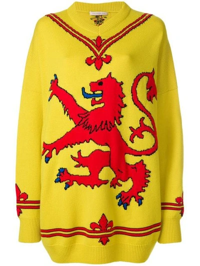 Christopher Kane Lion Knit Jumper In Yellow