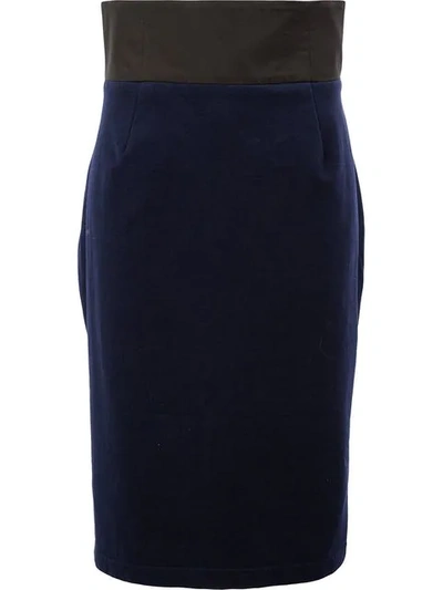 Aganovich Fitted High-waist Skirt In Blue