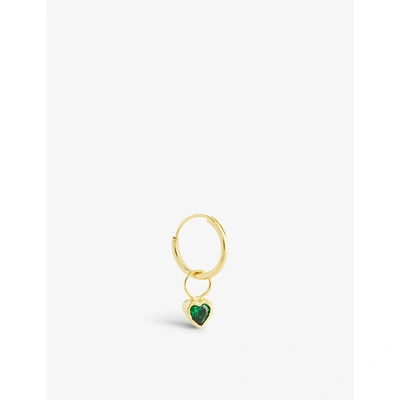 Anna + Nina Chunky Heart 14ct Yellow-gold Plated Sterling-silver Earring In Goldplated