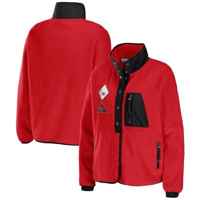 Wear By Erin Andrews Red Kansas City Chiefs Polar Fleece Raglan Full-snap Jacket
