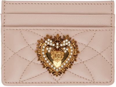 Dolce & Gabbana Pink Devotion Card Holder In Powder Pink 1