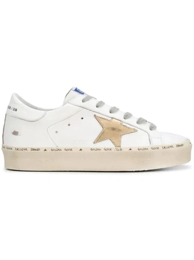 Golden Goose White & Gold Hi Star Sneakers